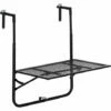 Outsunny Balcony Hanging Table Wall Mount Adjustable Folding Desk Patio Black -Outsunny store 54848613 1
