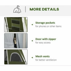 Outsunny Camping Tent, Family Tent 4-8 Person 2 Room Easy Set Up, Green 6 Outsunny Camping Tent, Family Tent 4-8 Person 2 Room Easy Set Up, Green -Outsunny store 54908371 5