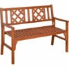 Outsunny Foldable Garden Bench, 2-Seater Patio Wooden Bench W/ Backrest Brown -Outsunny store 55049297 1