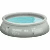 Outsunny Round Inflatable Swimming Pool Family-Sized Blow Up Pool 274x76cm Grey -Outsunny store 55049311 1