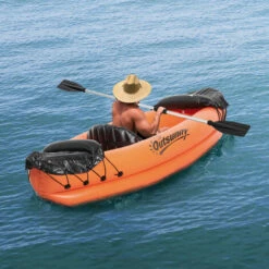Outsunny Inflatable Kayak, 1-Person Inflatable Boat, Inflatable Canoe Set Orange 9 Outsunny Inflatable Kayak, 1-Person Inflatable Boat, Inflatable Canoe Set Orange -Outsunny store 55049313 3