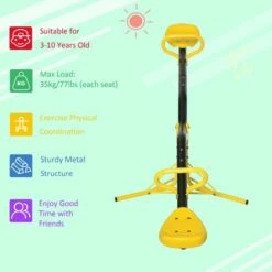 Outsunny 360 Degree Rotating Seesaw Teeter-Totter For Kids 3-7 Years Outdoor -Outsunny store 55475785 4