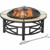Outsunny Outdoor Fire Pit Firepit Bowl With Grill Spark Mesh And Fire Poker 1 Outsunny Outdoor Fire Pit Firepit Bowl With Grill Spark Mesh And Fire Poker -Outsunny store 55563418 1