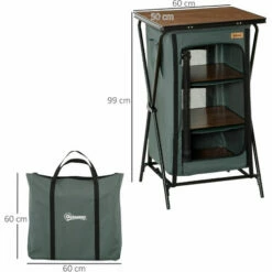 Alternative view of Outsunny Camping Cupboard Aluminium Foldable Kitchen Station W/ Carrying Bag
