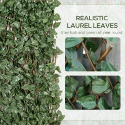 Outsunny 4 PCs Expanding Trellis Fence 2mx1m Privacy Screen For Garden Balcony -Outsunny store 55888351 4