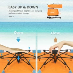 Outsunny Pop Up Beach Tent Sun Shelter W/ Extended Porch, Sandbag & Carry Bag 5 Outsunny Pop Up Beach Tent Sun Shelter W/ Extended Porch, Sandbag & Carry Bag -Outsunny store 56391313 4
