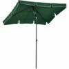 Outsunny Aluminium Sun Umbrella Parasol Patio Rectangular 2M X 1.3M Green -Outsunny store 56391314 1