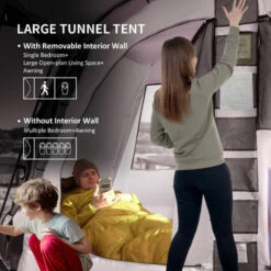 Outsunny Tunnel Design 8 Person Large Family Tent Camping Tent With Awning -Outsunny store 56391321 4