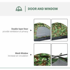 Outsunny Camping Tent For 2 Person Dome Tent W/ Storage Pocket Multicoloured -Outsunny store 56391887 4