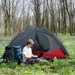 Outsunny Camping Tent Compact 2 Man Dome Tent For Hiking Garden Dark Grey 9 Outsunny Camping Tent Compact 2 Man Dome Tent For Hiking Garden Dark Grey -Outsunny store 56392043 3