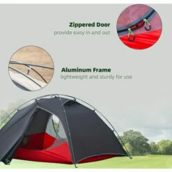 Outsunny Camping Tent Compact 2 Man Dome Tent For Hiking Garden Dark Grey 11 Outsunny Camping Tent Compact 2 Man Dome Tent For Hiking Garden Dark Grey -Outsunny store 56392043 5