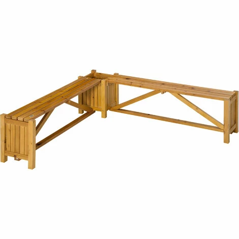 Outsunny Wooden Garden Corner Bench with Planter, Garden Bench Seat for Patio Outsunny Wooden Garden Corner Bench With Planter, Garden Bench Seat For Patio -Outsunny store 56745527 1
