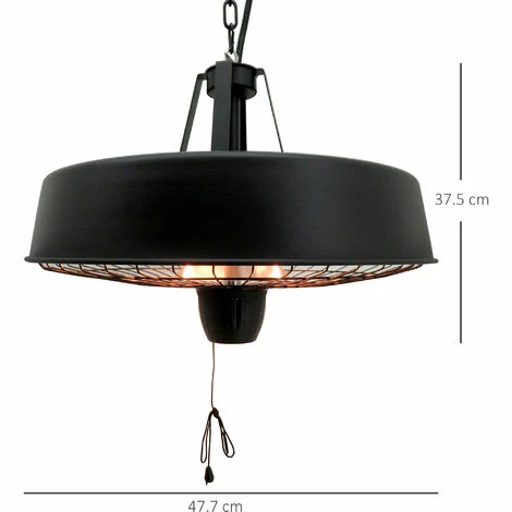 Outsunny Adjustable Infrared Halogen Ceiling Mounted Light Heater 1000/2500W Outsunny Adjustable Infrared Halogen Ceiling Mounted Light Heater 1000/2500W -Outsunny store 5705166 2