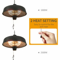 Outsunny Adjustable Infrared Halogen Ceiling Mounted Light Heater 1000/2500W 5 Outsunny Adjustable Infrared Halogen Ceiling Mounted Light Heater 1000/2500W -Outsunny store 5705166 4