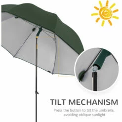 Outsunny 2m Beach Parasol With Sides Fishing Umbrella W/ Tilt, UV30+, Green 11 Outsunny 2m Beach Parasol With Sides Fishing Umbrella W/ Tilt, UV30+, Green -Outsunny store 57125489 5
