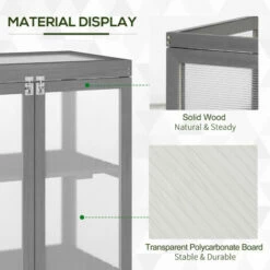 Outsunny 2 Shelves Wooden Cold Frame Grow House Greenhouse Outdoor Plant Storage -Outsunny store 57882077 4