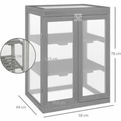 Alternative view of Outsunny 3-tier Wood Greenhouse Plant Storage Shelf Garden Cold Frame Grow House