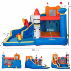 Alternative view of Outsunny 5 In 1 Kids Bouncy Castle Large Water Slide Water Gun With Air Blower