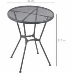 Outsunny 60cm Garden Round Bistro Table With Mesh Tabletop For Balcony Deck -Outsunny store 58213332 2