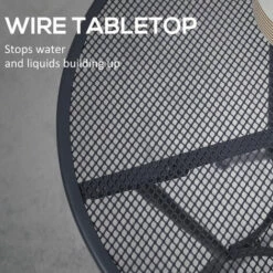 Outsunny 60cm Garden Round Bistro Table With Mesh Tabletop For Balcony Deck -Outsunny store 58213332 4