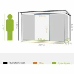 Outsunny 7 X 4ft Outdoor Garden Storage Shed For Backyard Patio Green -Outsunny store 59470273 2