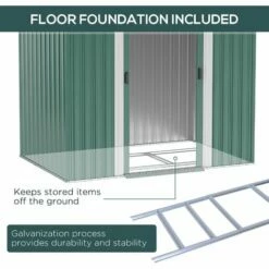 Outsunny 7 X 4ft Outdoor Garden Storage Shed For Backyard Patio Green -Outsunny store 59470273 4