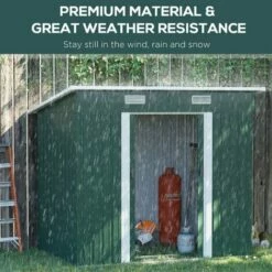 Outsunny 7 X 4ft Outdoor Garden Storage Shed For Backyard Patio Green -Outsunny store 59470273 5