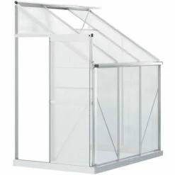 Outsunny Walk-In Garden Greenhouse Aluminum Frame Polycarbonate 6 X 4ft