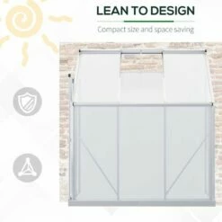 Outsunny Walk-In Garden Greenhouse Aluminum Frame Polycarbonate 6 X 4ft -Outsunny store 59477807 5
