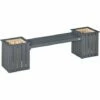 Outsunny Garden Planter & Bench Combination Planter Box Garden Bench Grey -Outsunny store 60193737 1