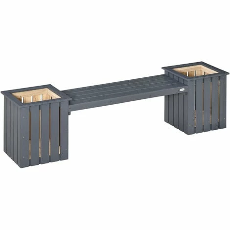 Outsunny Garden Planter & Bench Combination Planter Box Garden Bench Grey Outsunny Garden Planter & Bench Combination Planter Box Garden Bench Grey -Outsunny store 60193737 1