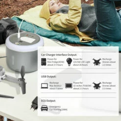 Outsunny 153.6Wh/48000mAh Portable Power Station With LED Flashlight, DC Outlet 5 Outsunny 153.6Wh/48000mAh Portable Power Station With LED Flashlight, DC Outlet -Outsunny store 63681841 4