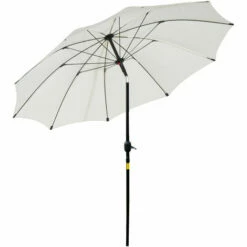 Outsunny 2.7M Patio Umbrella Outdoor Sunshade Canopy W/ Tilt And Crank White