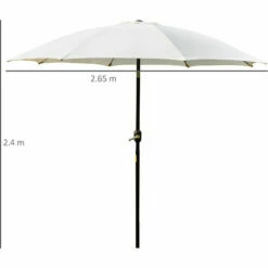 Alternative view of Outsunny 2.7M Patio Umbrella Outdoor Sunshade Canopy W/ Tilt And Crank White