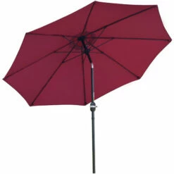 Outsunny 2.7M Patio Umbrella Outdoor Sunshade Canopy W/ Tilt And Crank Wine Red