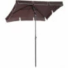 Outsunny Aluminium Sun Umbrella Parasol Patio Rectangular 2M X 1.3M Brown -Outsunny store 6429803 1