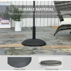 Outsunny Umbrella Base Grand Round Weight Steel Black 49cm Patio Outdoor 5 Outsunny Umbrella Base Grand Round Weight Steel Black 49cm Patio Outdoor -Outsunny store 6429806 4