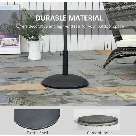 Outsunny Umbrella Base Grand Round Weight Steel Black 49cm Patio Outdoor Outsunny Umbrella Base Grand Round Weight Steel Black 49cm Patio Outdoor -Outsunny store 6429806 4