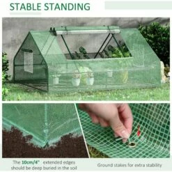 Outsunny Greenhouse Flower Planter Mini Zipper Garden Patio Steel 1.8 M -Outsunny store 6429814 5