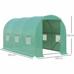 Alternative view of Outsunny Greenhouse Polytunnel Walk-in Flower Plant Steel 4 X 2 M Outdoor