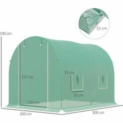 Outsunny Greenhouse Polytunnel Walk-in Grow Plant Steel 3 X 2 M Outdoor -Outsunny store 6429816 2
