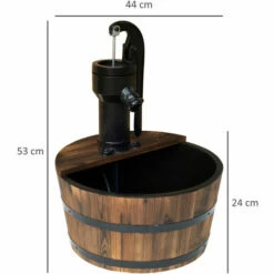 Outsunny Barrel Water Fountain Garden Decorative Water Feature W/ Electric Pump -Outsunny store 6653136 2