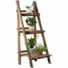 Outsunny 3-Tier Folding Wooden Flower Stand Plant Display For Garden Patio -Outsunny store 6653138 1