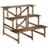 Outsunny Flower Stand Plant Display 3-Tier Holder Wood Garden Patio 100x80x80cm -Outsunny store 6653139 1
