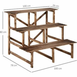 Outsunny Flower Stand Plant Display 3-Tier Holder Wood Garden Patio 100x80x80cm 3 Outsunny Flower Stand Plant Display 3-Tier Holder Wood Garden Patio 100x80x80cm -Outsunny store 6653139 2