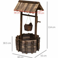 Outsunny Wishing Well Planter Bucket Home Decoration Garden Outdoor Backyard 3 Outsunny Wishing Well Planter Bucket Home Decoration Garden Outdoor Backyard -Outsunny store 6653141 2