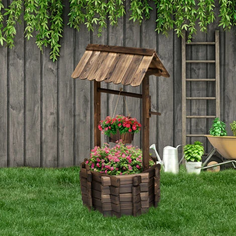 Outsunny Wishing Well Planter Bucket Home Decoration Garden Outdoor Backyard Outsunny Wishing Well Planter Bucket Home Decoration Garden Outdoor Backyard -Outsunny store 6653141 3