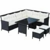 Outsunny 6 Pieces Sofa Set Furniture Rattan Cushion Seat Wicker Black Garden -Outsunny store 6653178 1