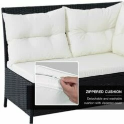 Outsunny 6 Pieces Sofa Set Furniture Rattan Cushion Seat Wicker Black Garden 5 Outsunny 6 Pieces Sofa Set Furniture Rattan Cushion Seat Wicker Black Garden -Outsunny store 6653178 4