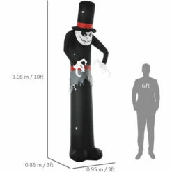 Alternative view of Outsunny 10' Inflatable Halloween Ghost Outdoor Decoration Waterproof LED Light